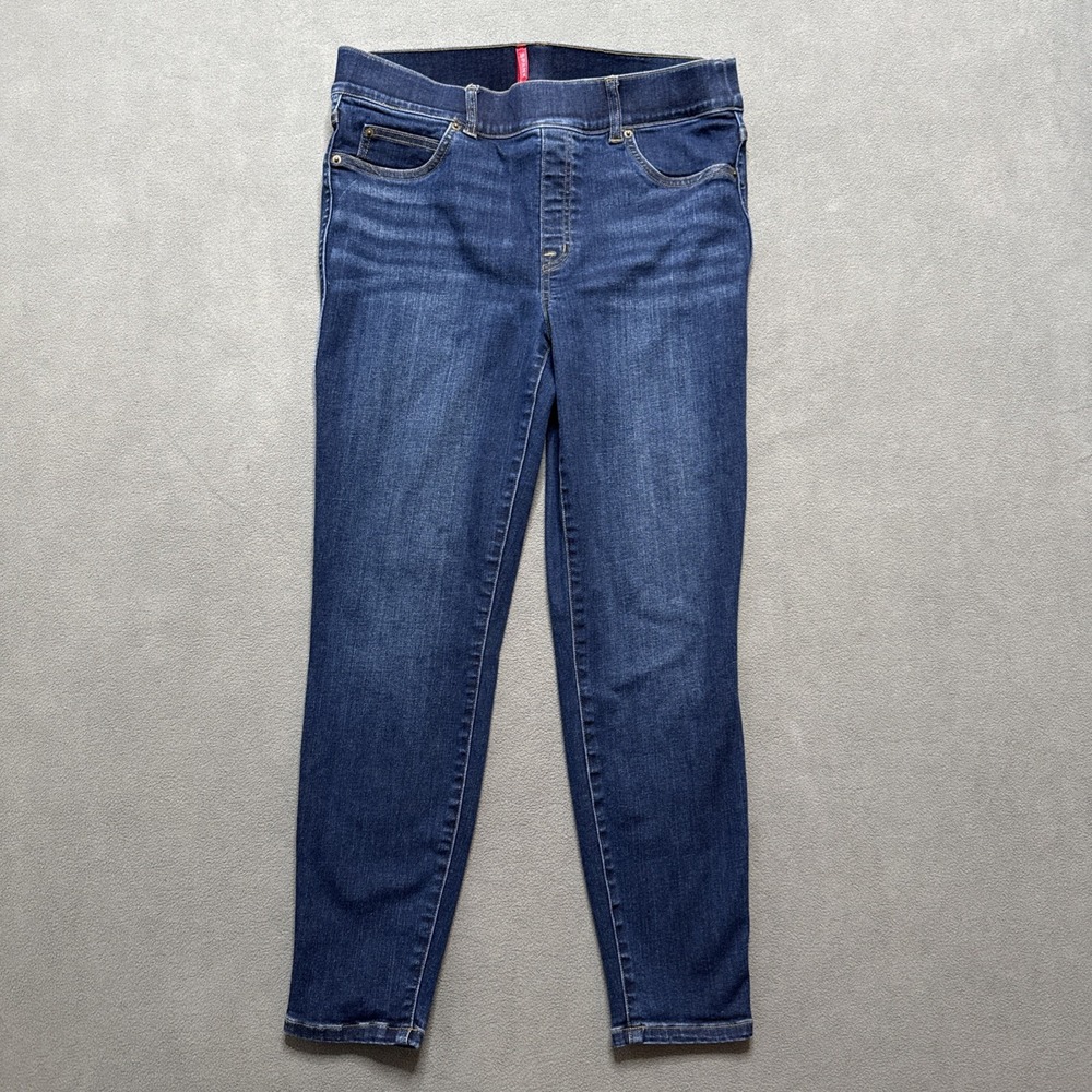Spanx Jeans Womens Large Blue Ankle Skinny Stretch Pull On 20342Q Denim Pants‎
